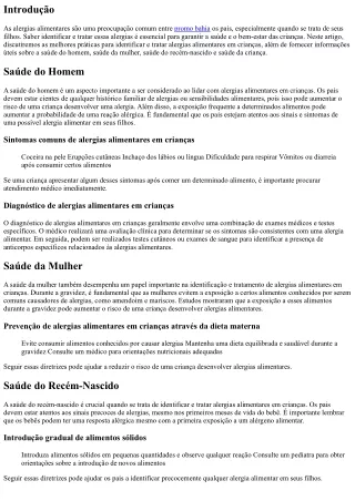 Como identificar e tratar alergias alimentares na criança