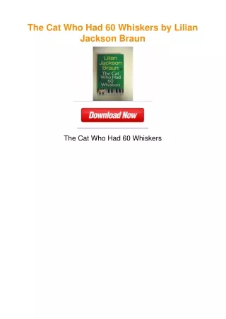 The Cat Who Had 60 Whiskers by Lilian Jackson Braun