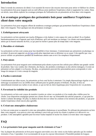 Les avantages pratiques des présentoirs bois pour améliorer l'expérience client