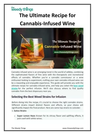 The Ultimate Recipe for Cannabis-Infused Wine