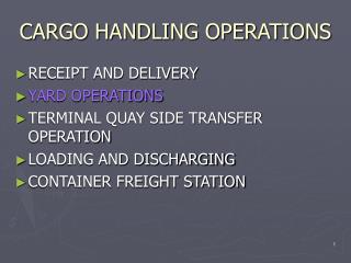 CARGO HANDLING OPERATIONS