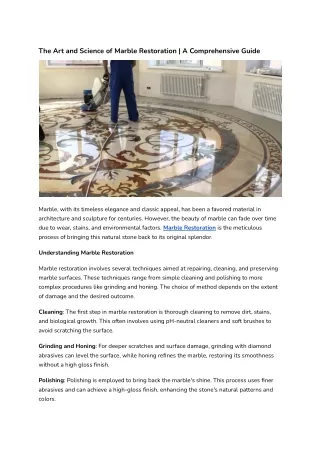 The Art and Science of Marble Restoration _ A Comprehensive Guide