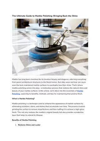 The Ultimate Guide to Marble Polishing_ Bringing Back the Shine