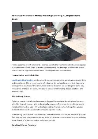 The Art and Science of Marble Polishing _ A Comprehensive Guide