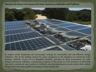 Commercial Solar Systems Adelaide