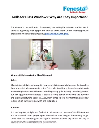 Grills for Glass Windows: Why Are They Important?