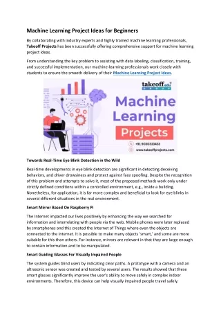 Machine Learning Project Ideas for Beginners