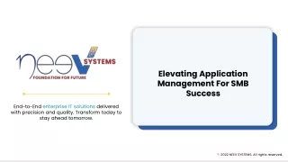 Elevating Application Management For SMB Success - Neev Systems