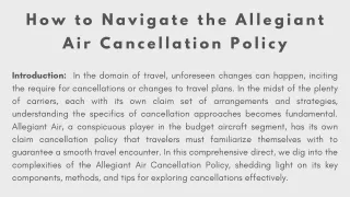 Allegiant Air Cancellation Policy