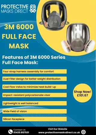 Shop 3M Full Face Mask for Dust Protection - Protective Mask Direct