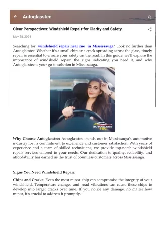 Clear Perspectives Windshield Repair for Clarity and Safety