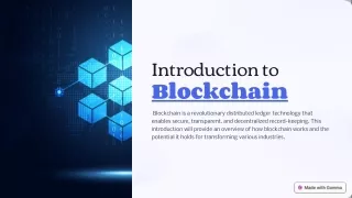 Introduction to Blockchain
