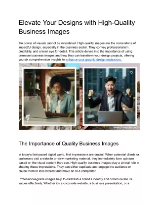 Elevate Your Designs with High-Quality Business Images