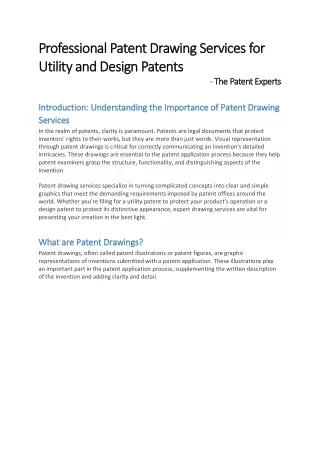 Professional Patent Drawing Services for Utility and Design Patents | TPE