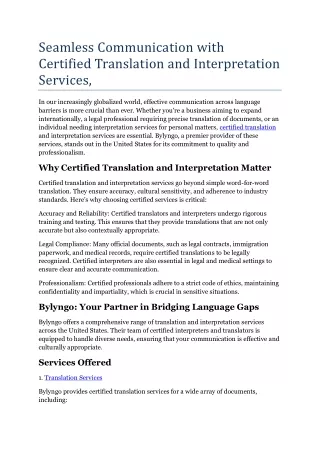 translation service in USA