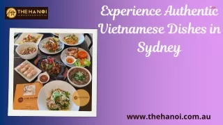 Experience Authentic Vietnamese Dishes in Sydney