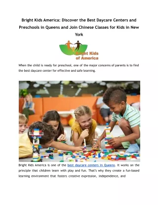 Bright Kids America: Discover the Best Daycare Centers and Preschools in Queens