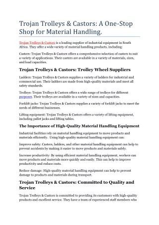 Trojan Trolleys