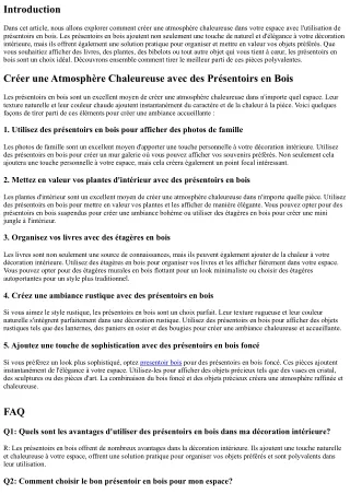 Créer une Atmosphère Chaleureuse avec des Présentoirs en Bois