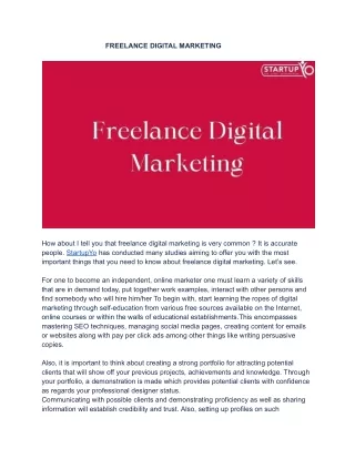 FREELANCE DIGITAL MARKETING