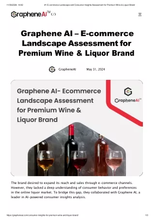 #1 E-commerce Landscape and Consumer Insights Assessment for Premium Wine & Liquor Brand