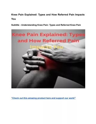 Types and Understanding Referred Knee Pain (1)