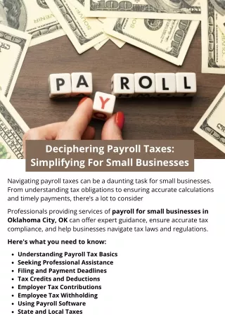 Deciphering Payroll Taxes: Simplifying For Small Businesses