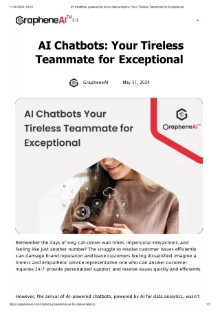 #1 Chatbots, powered by AI for data analytics_ Your Tireless Teammate for Exceptional
