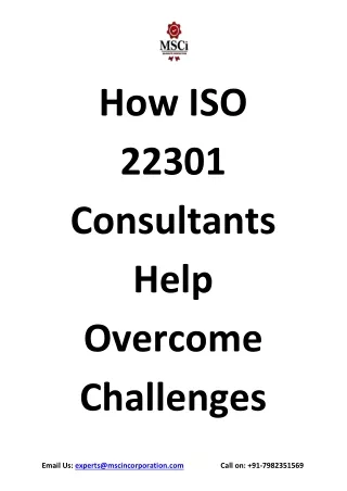 How ISO 22301 Consultants Help Overcome Challenges