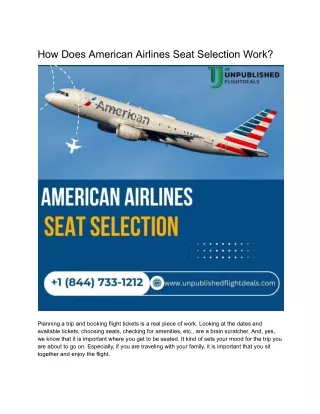 How Does American Airlines Seat Selection Work