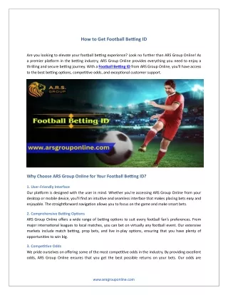 How to Get Football Betting ID