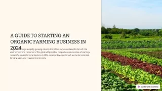 A GUIDE TO STARTING AN ORGANIC FARMING BUSINESS IN 2024