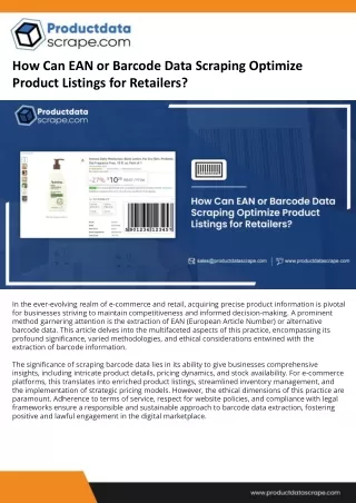 How Can EAN or Barcode Data Scraping Optimize Product Listings for Retailers