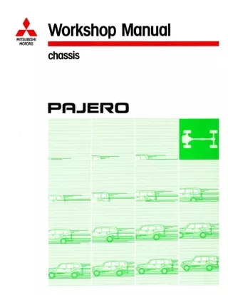 2001 MITSUBISHI MONTERO PAJERO Service Repair Manual