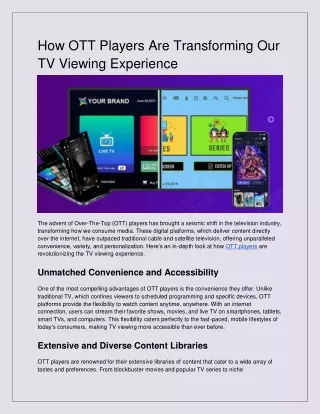 How OTT Players Are Transforming Our TV Viewing Experience
