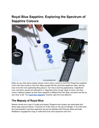 Royal Blue Sapphire_ Exploring the Spectrum of Sapphire Colours