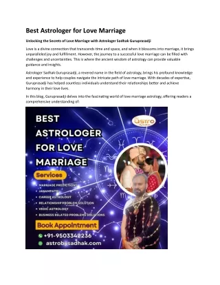 Best Astrologer for Love Marriage