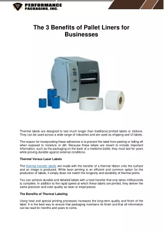 Why More Businesses Choose Thermal Labels
