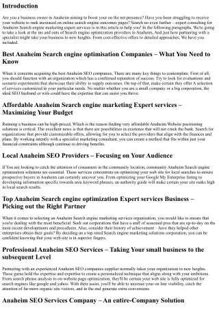 Professional Consulting for Anaheim Search engine marketing Expert services