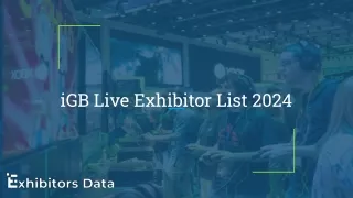 iGB Live Exhibitor List 2024