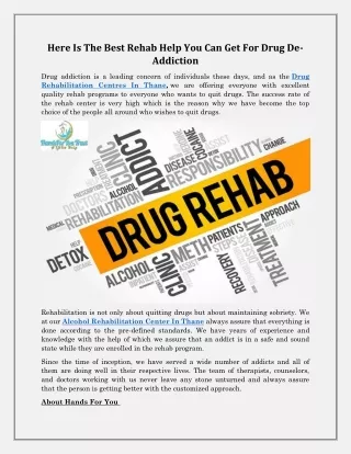 Drug Rehabilitation Centres In Thane