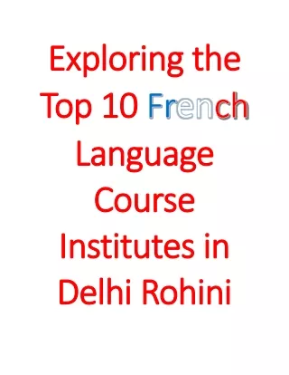 French Language Course in Delhi