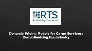 Dynamic Pricing Models for Cargo Services