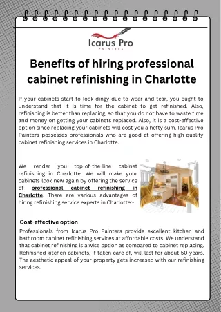 Professional Cabinet Refinishing Charlotte