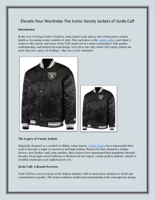 Timeless Elegance The Iconic Varsity Jackets by Jorde Calf