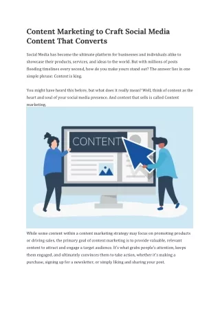 Content Marketing to Craft Social Media Content That Converts