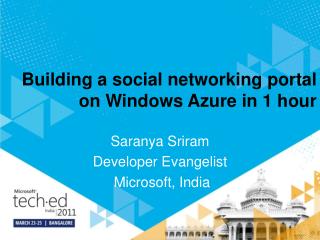 Building a social networking portal on Windows Azure in 1 hour