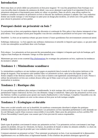 Présentoir en bois pour magasin : les tendances du moment à adopter