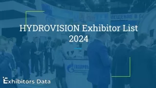 HYDROVISION Exhibitor List 2024