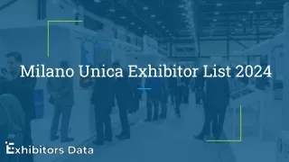Milano Unica Exhibitor List 2024